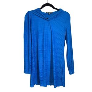 Title Nine Blue‎ Amphib Tunic Swim Coverup Hoodie Dress Size Small